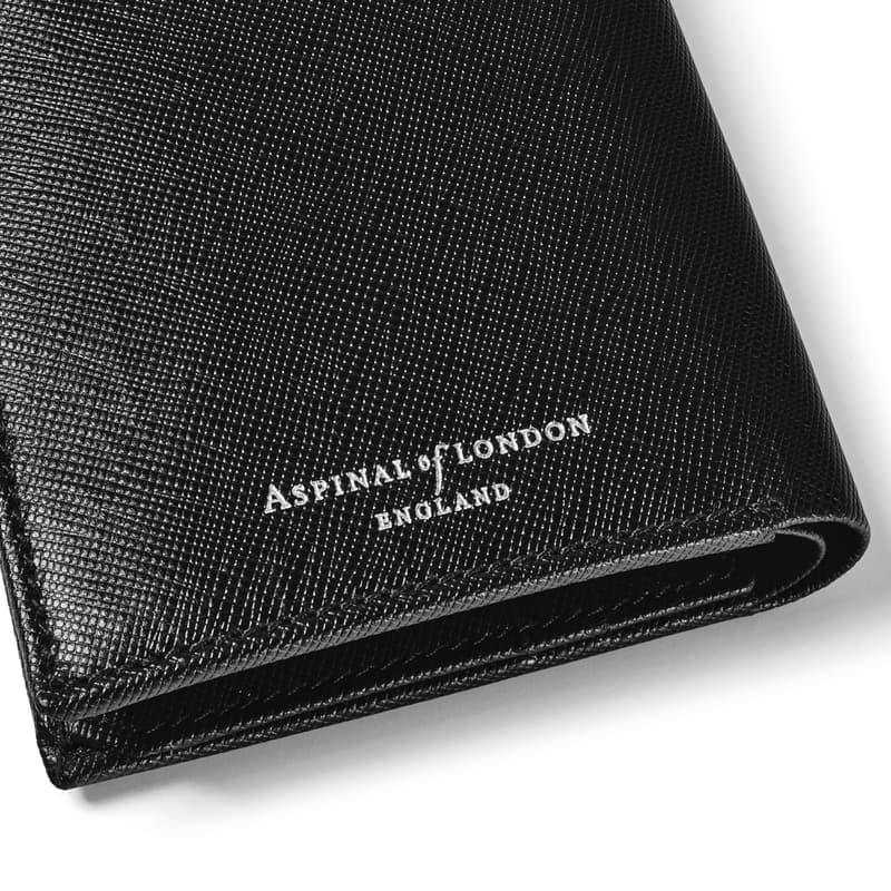 ID & Coin RFID Wallet in Black Saffiano