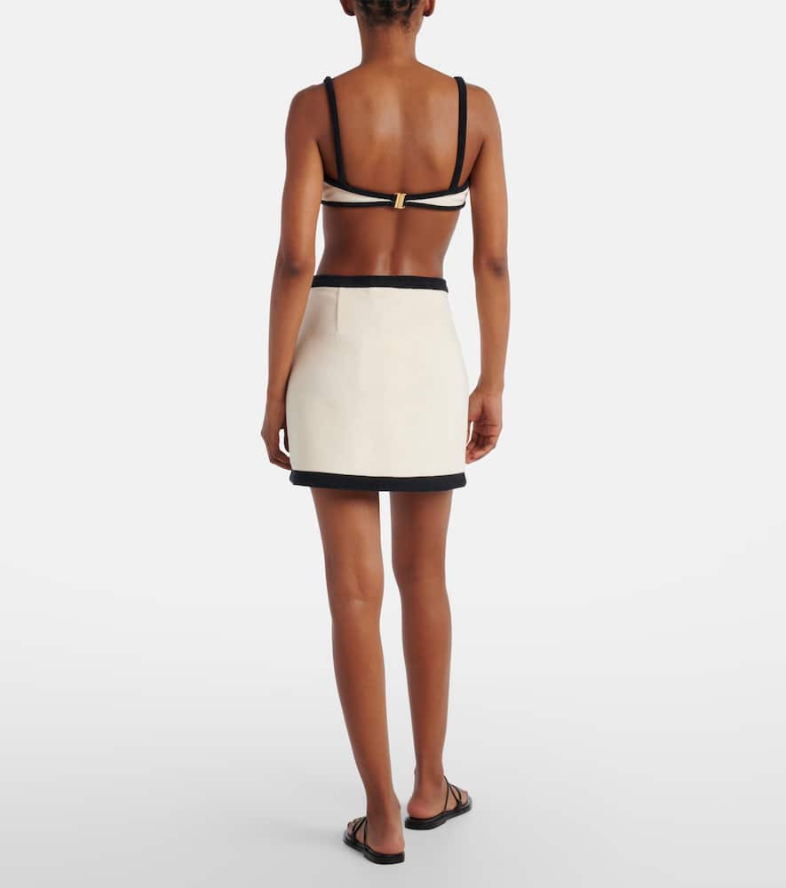 Cotton-blend wrap skirt