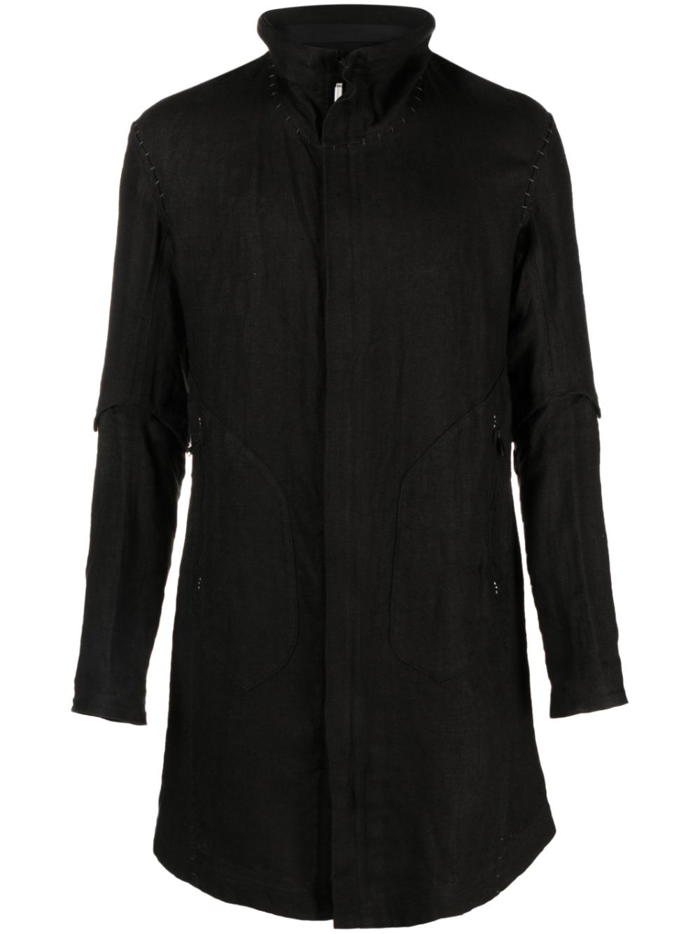 Zip-detail trench coat - Black