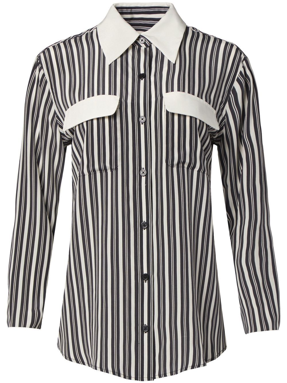 Striped silk shirt - Black