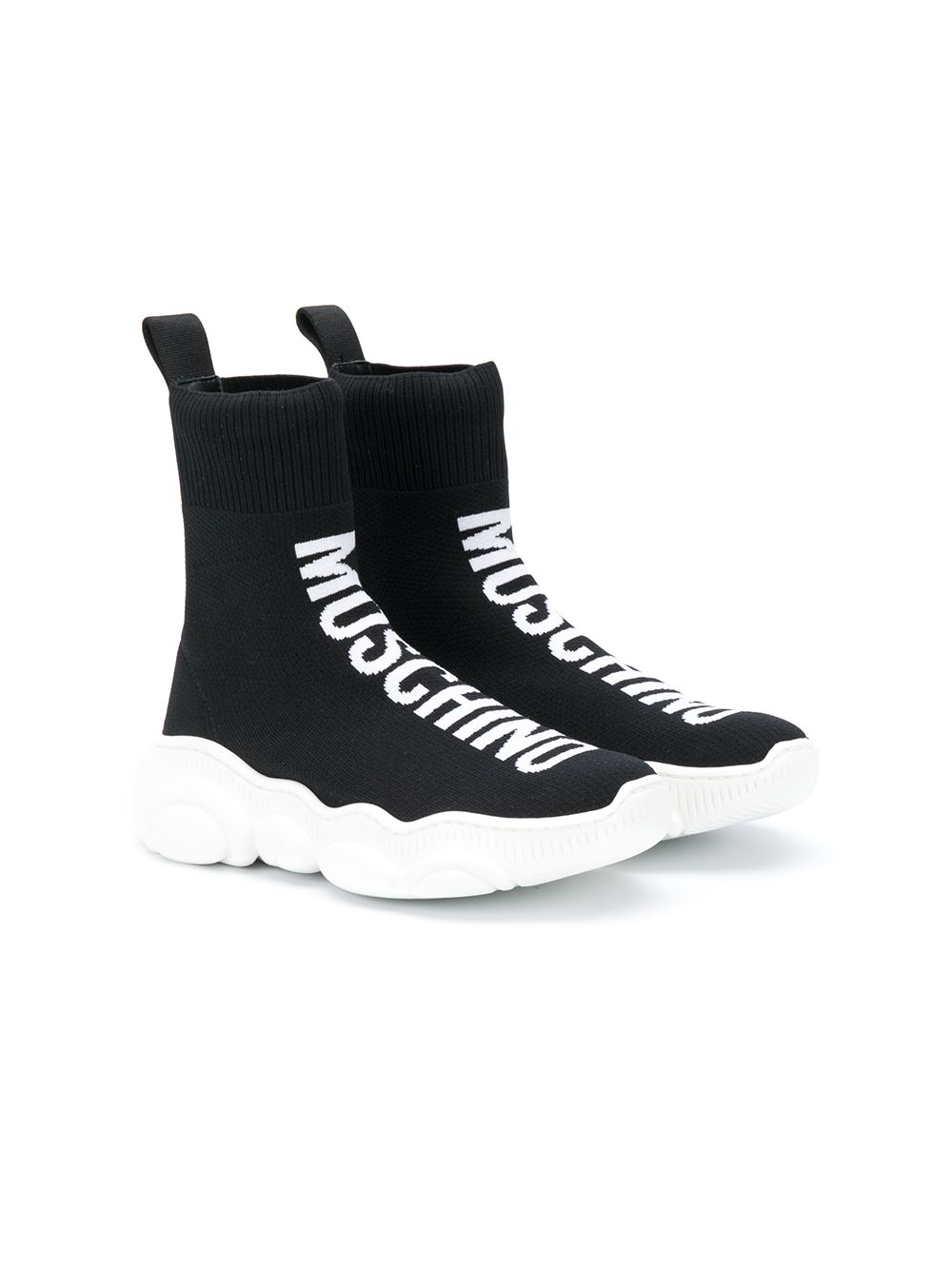 Logo print sock trainers - Black