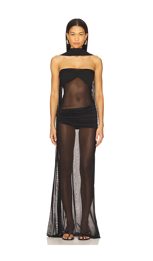 AWAVE Studio Long Tulle Dress in Black. Größe 40/8. Also in 34/2, 36/4