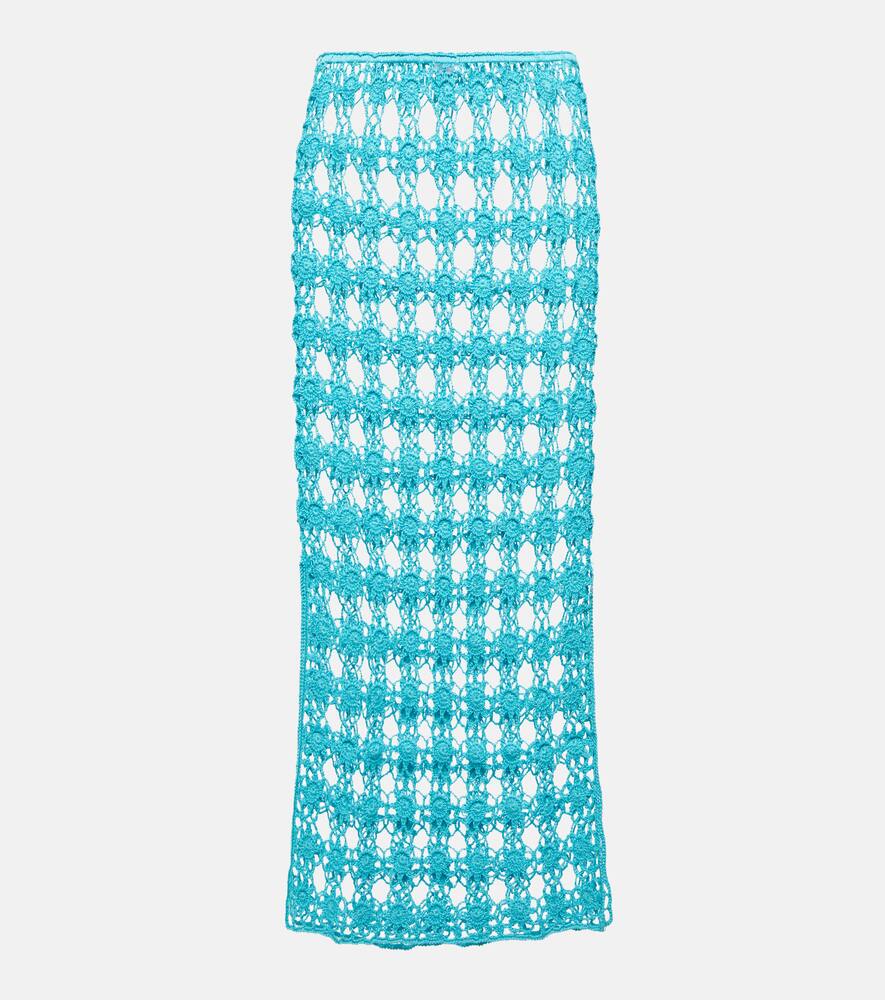 Rosette crochet cotton maxi skirt