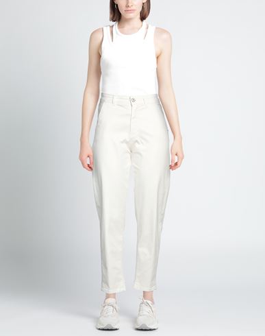 Woman Pants Ivory Size 28 Cotton, Elastane
