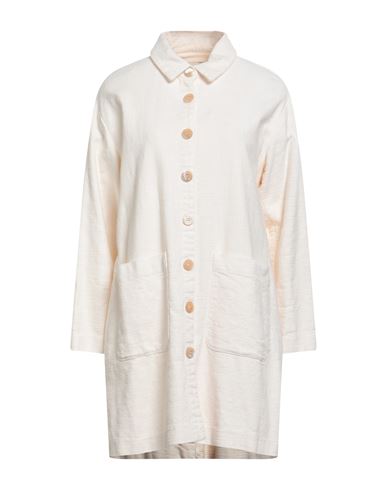Woman Overcoat & Trench Coat Cream Size 6 Cotton, Elastane