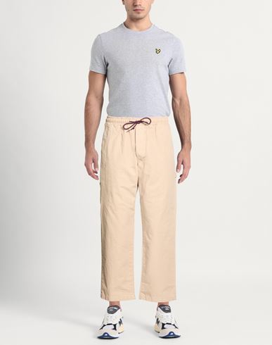 Man Pants Beige Size L Cotton, Elastane