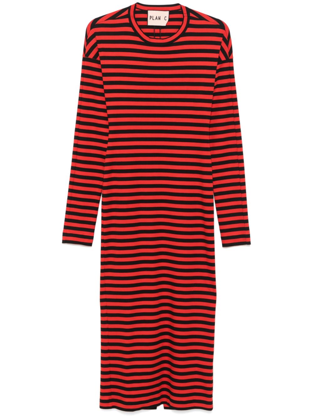 Breton midi dress - Red