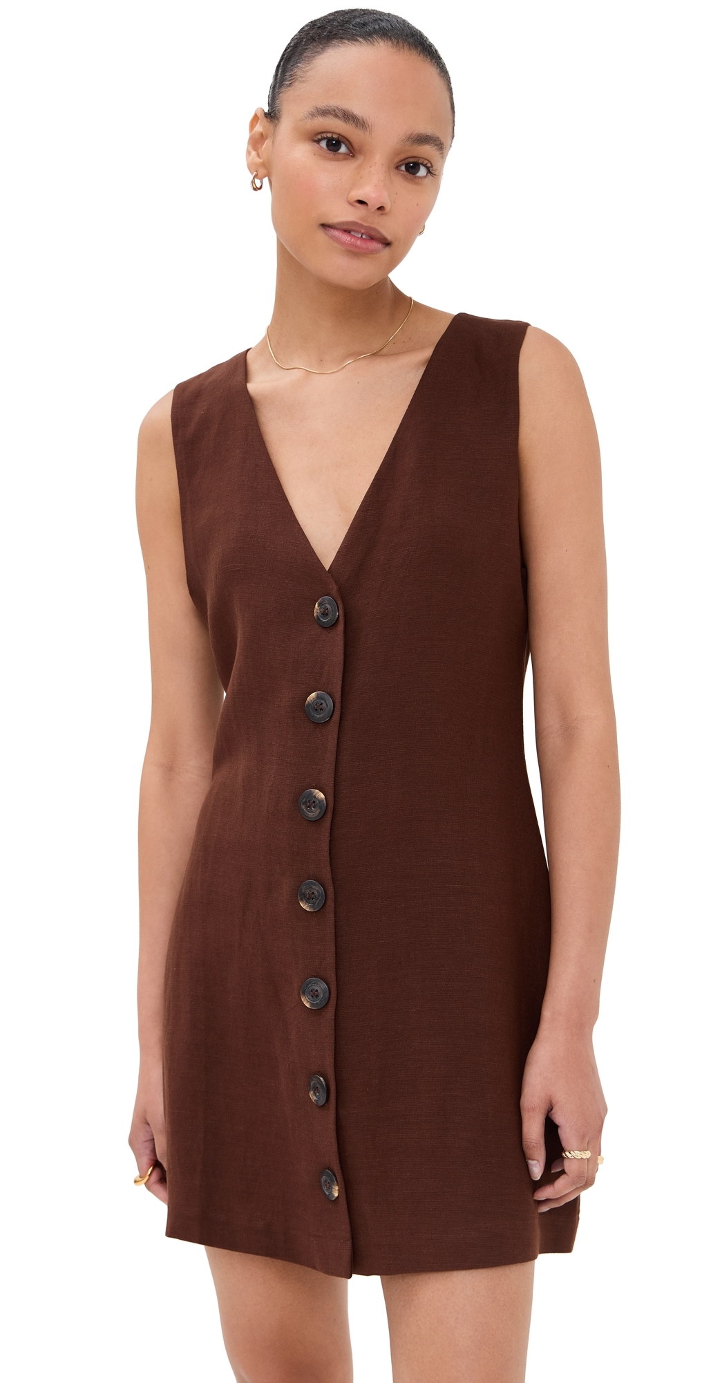 LE BOP Charlotte Vest Dress Chocolate