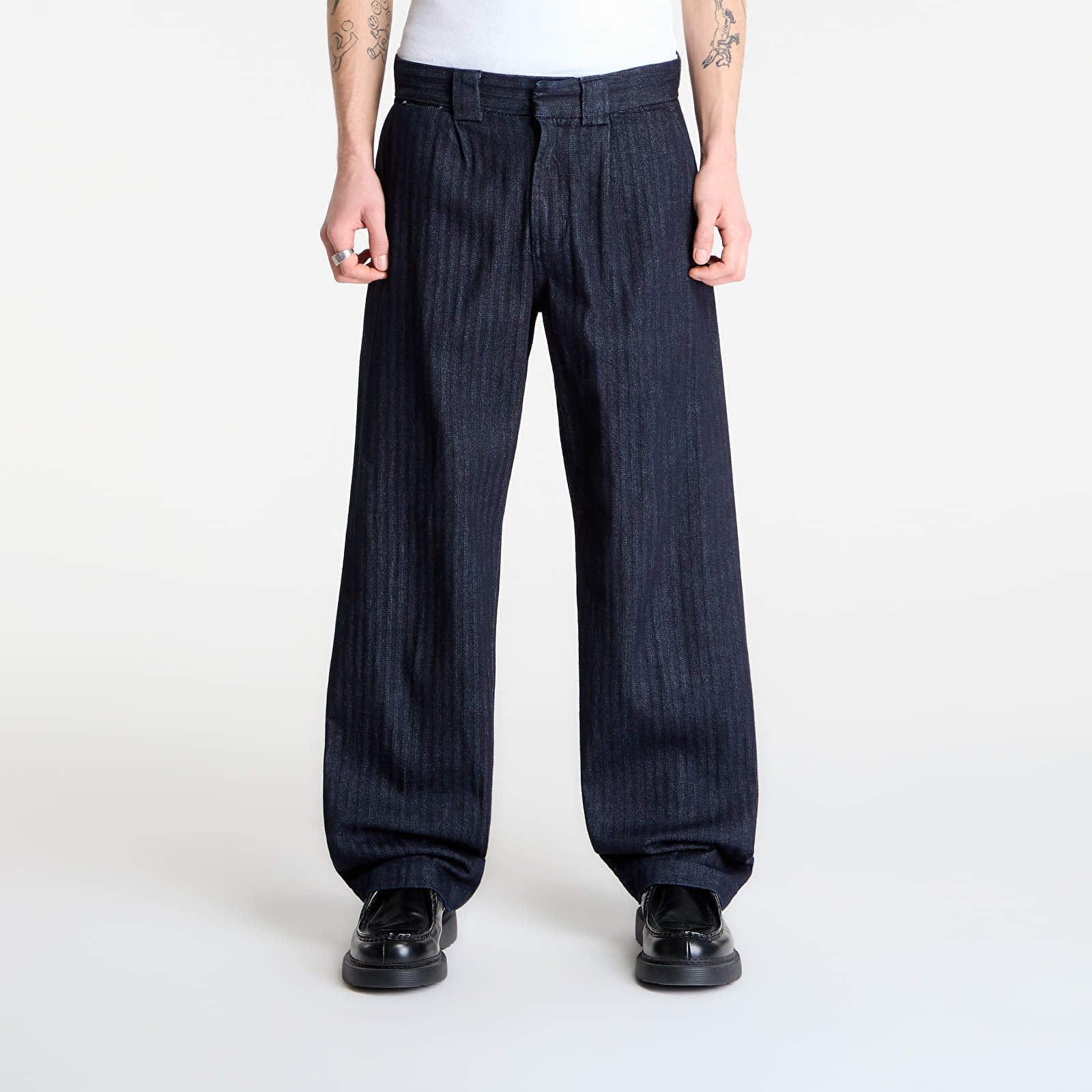 Pants Dickies Selvedge Herringbone Denim Rinsed Black W