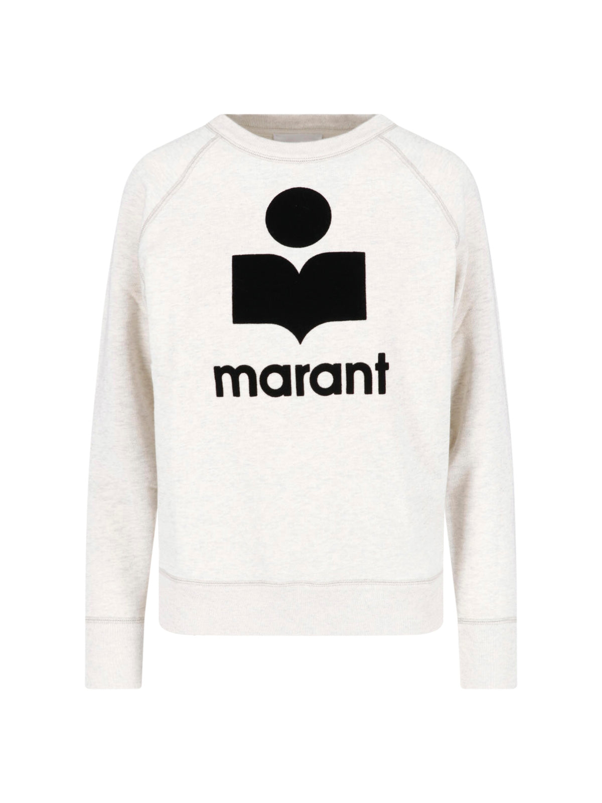 Cotton-Trim Flocked Sweatshirt Sweater