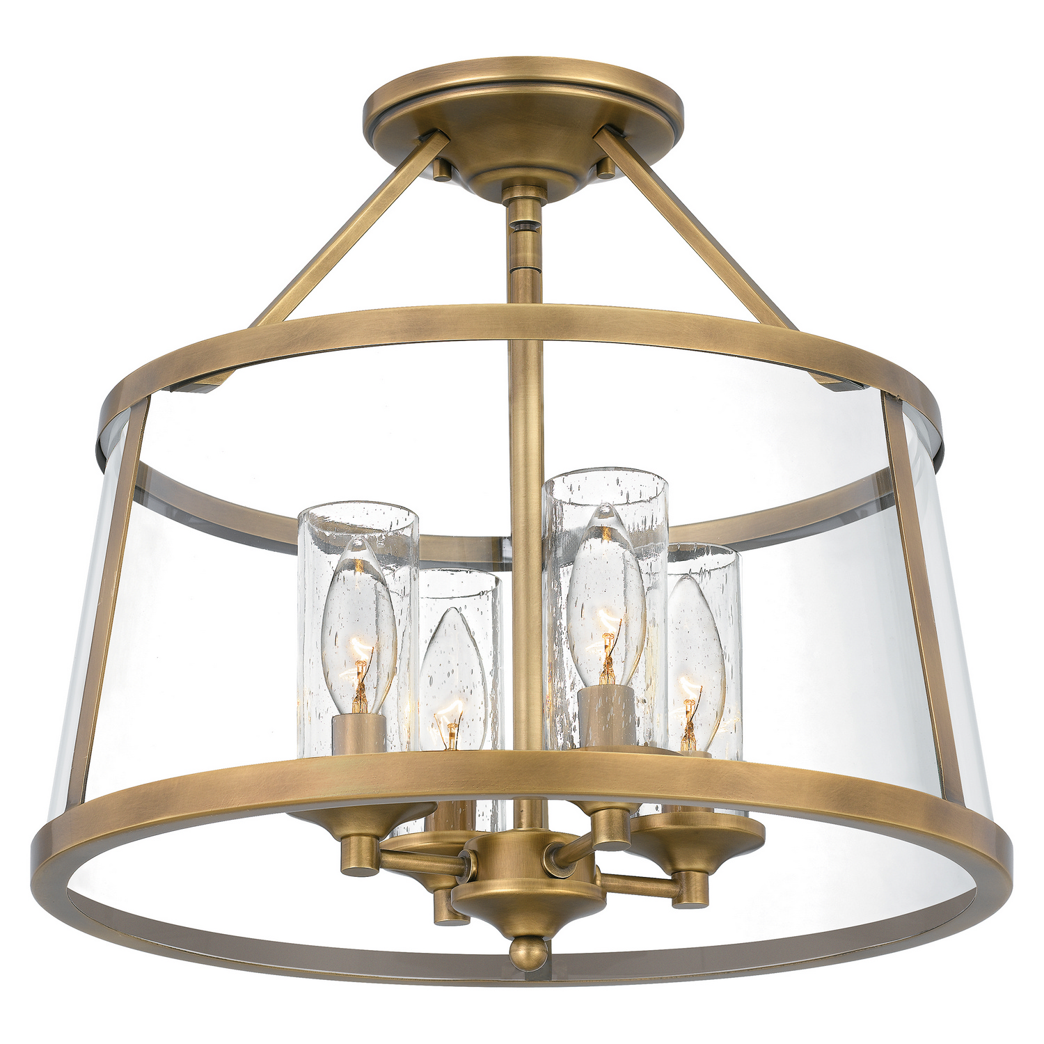 Barlow 4-Light Semi-Flush Mount in Weathered Bra