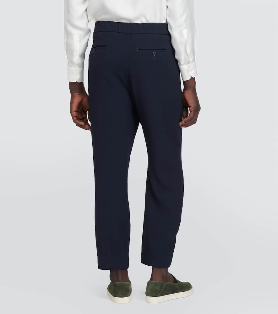 Wool-blend straight pants