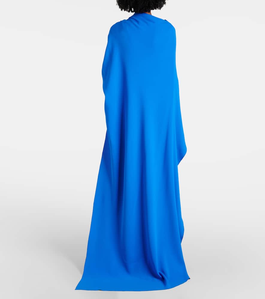Draped silk-blend georgette gown