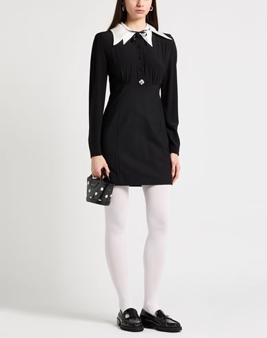 Versace Woman Mini dress Black Size 6 Silk, Virgin Wool, Elastane