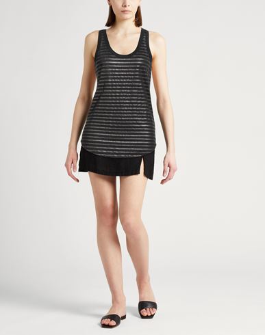 Woman Tank top Black Size 1 Linen, Elastane