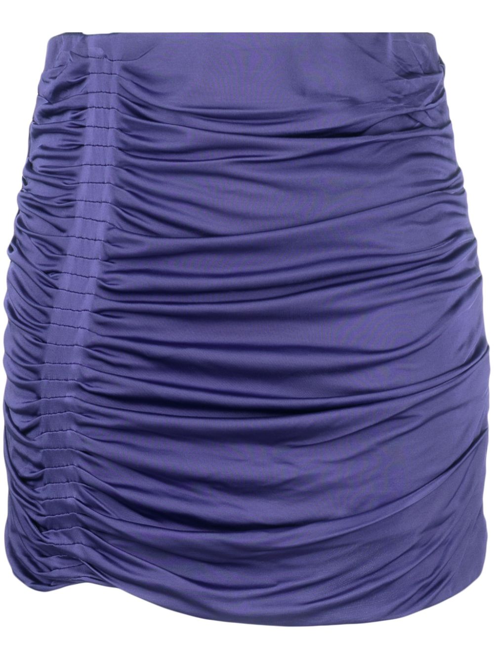 High-waist ruched miniskirt - Purple