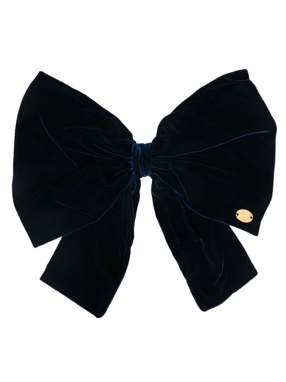 Logo-plaque bow hair clip - Blue