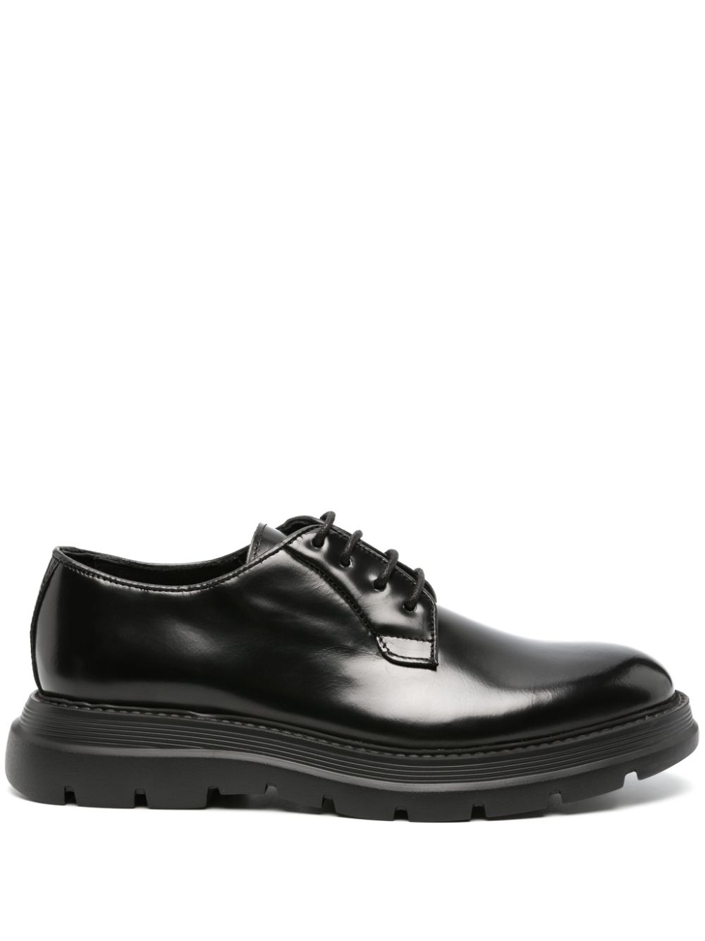 Lace-up leather Derby shoes - Black
