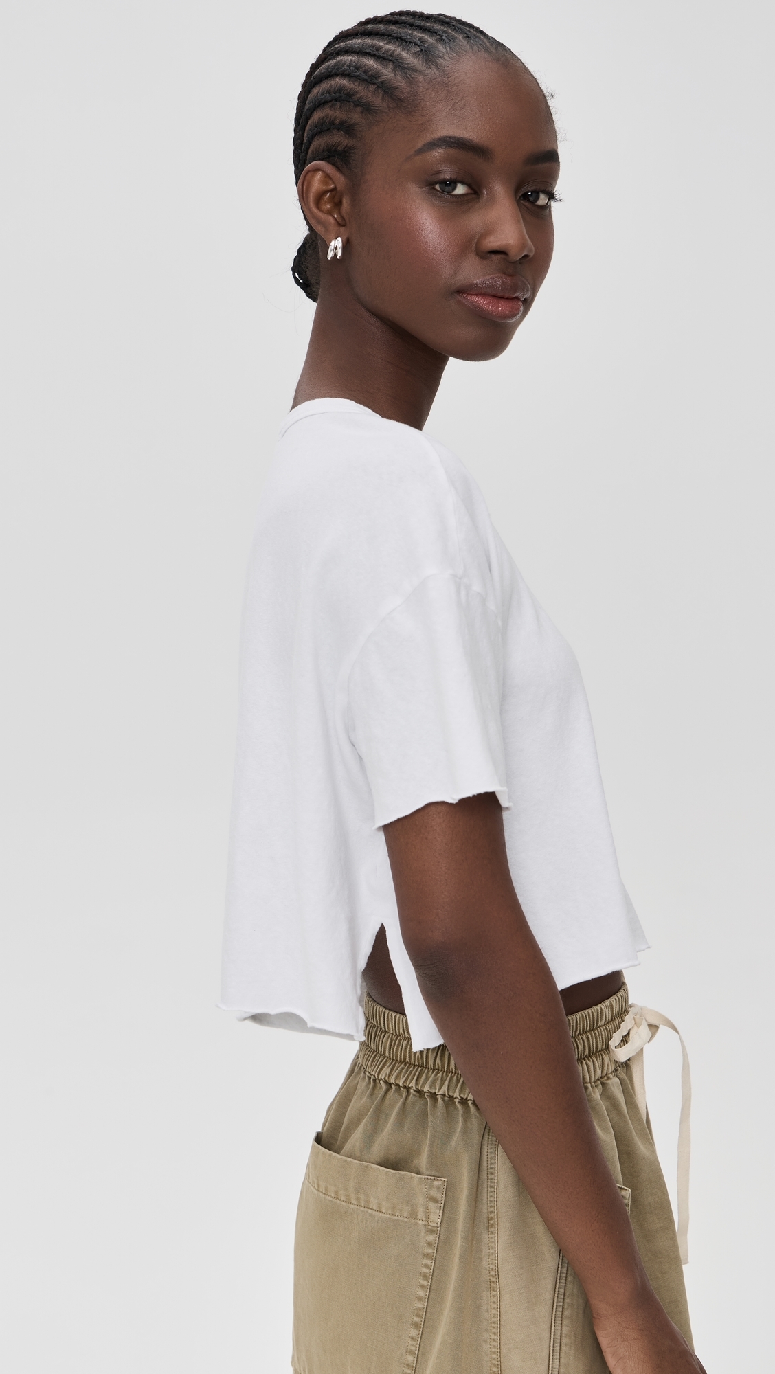 James Perse Cropped Relaxed Fit Pocket Tee White