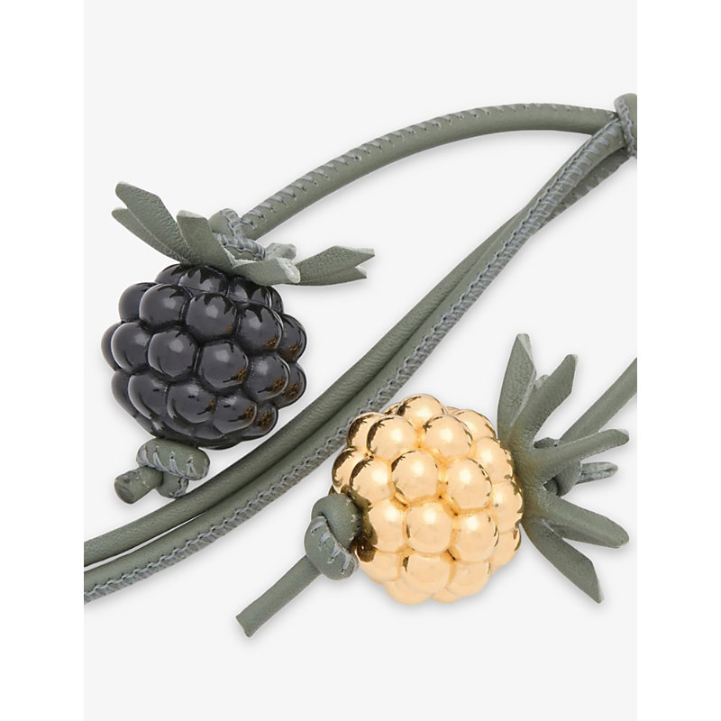 Berry Leather and Acetate Bag Charm