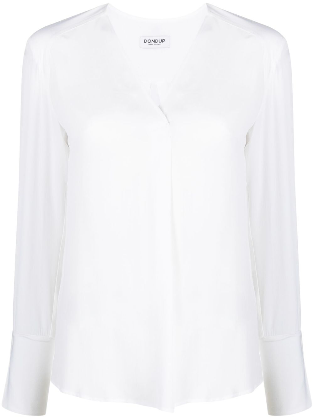 V-neck logo-plaque blouse - Black