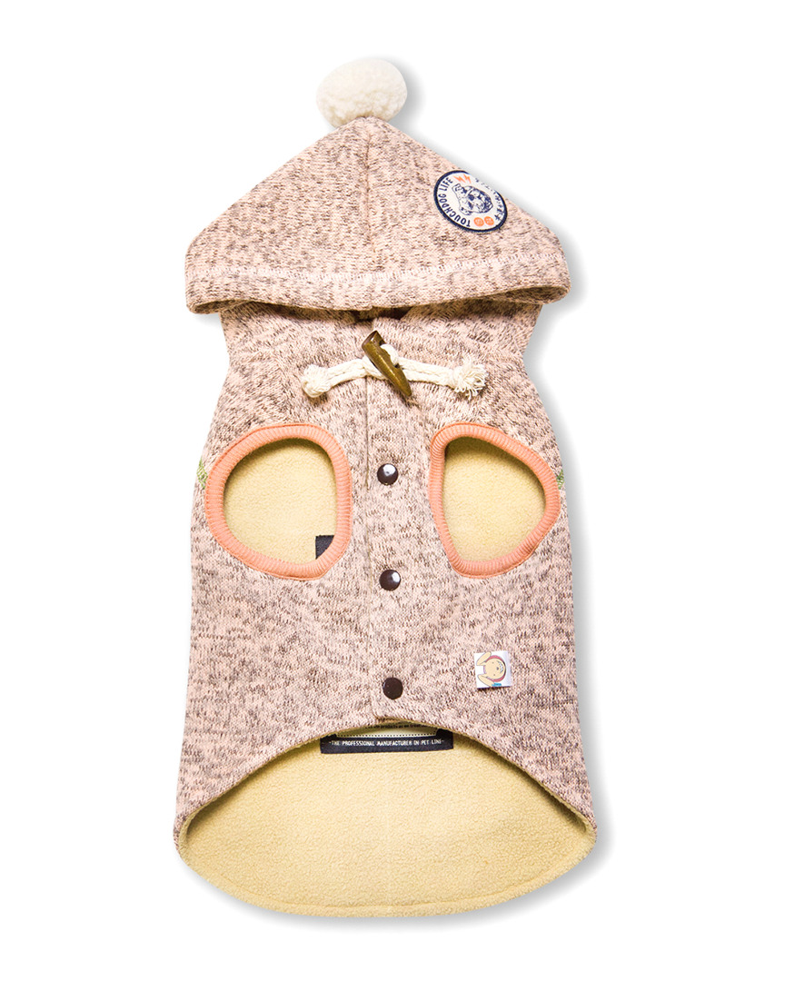 Hippie Embellished Designer Sleeveless Pompom Pet Dog Hooded Sweater