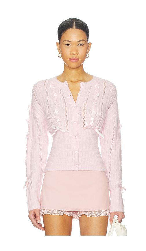 MAJORELLE Lilyana Cardigan in Pink. - L also in XS