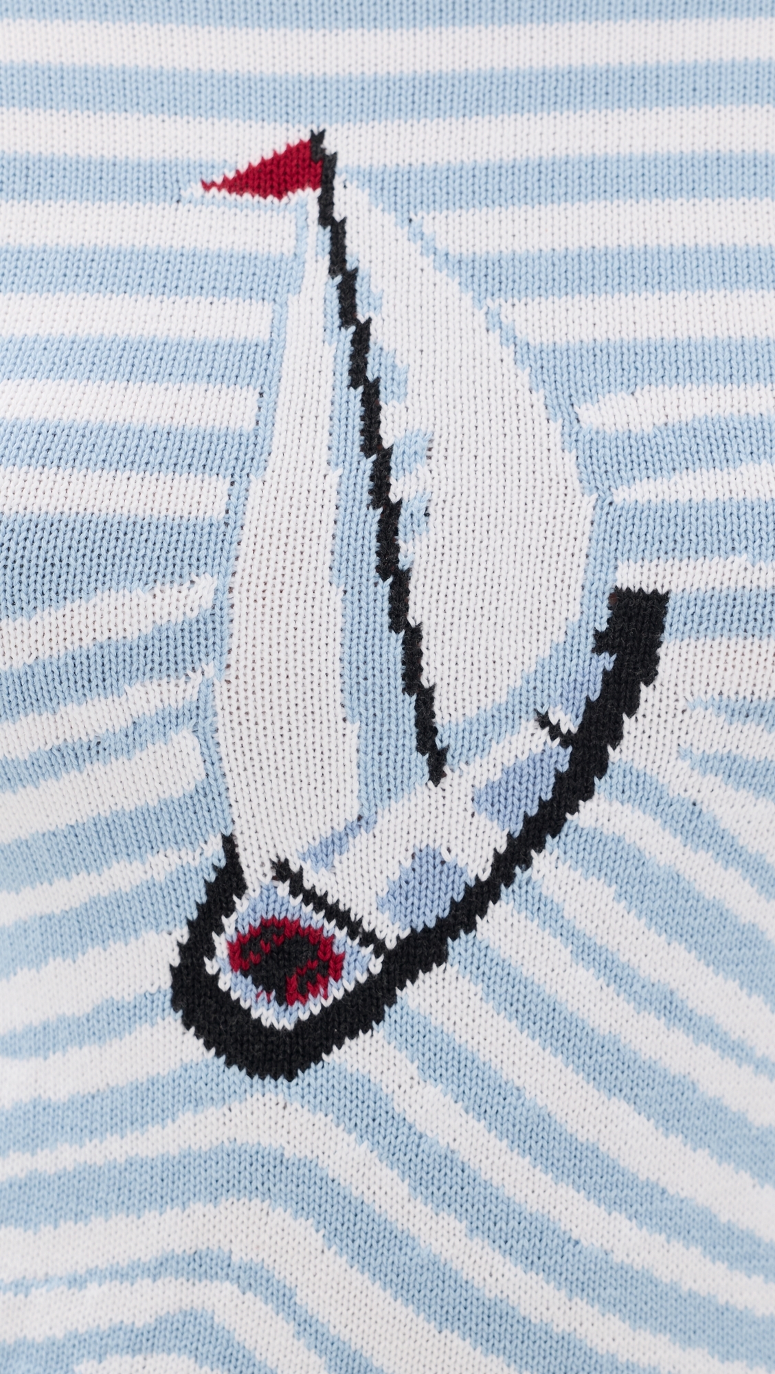 Cotton Sailboat Striped Sweater Light Blue White Stripe