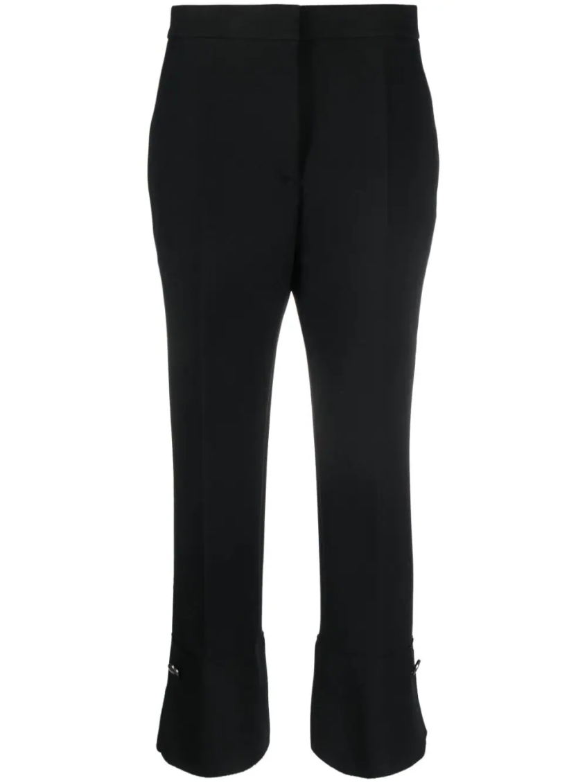 Pressed-crease high-waisted trousers - Black