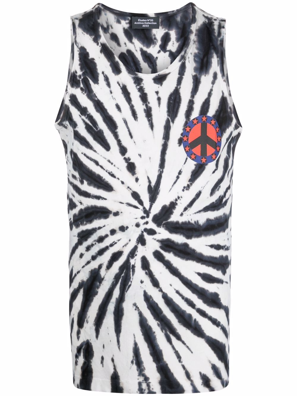 Tie-dye print tank top - Black