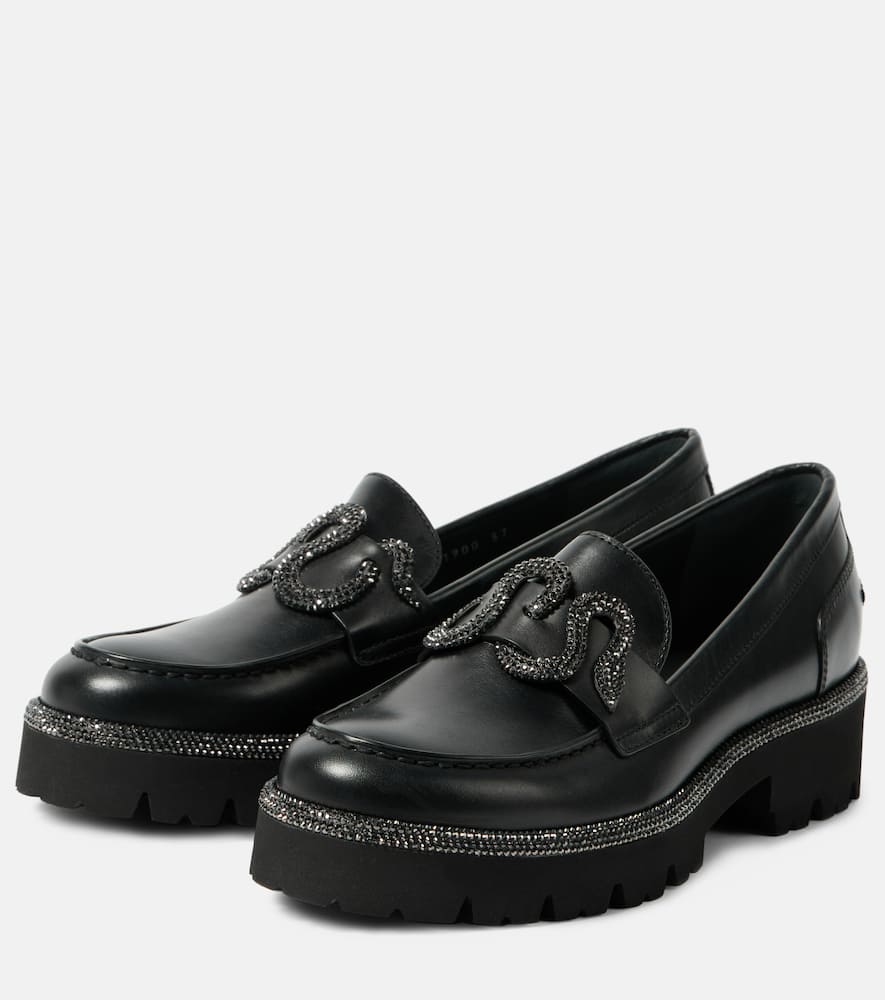 Morgana embellished leather loafers