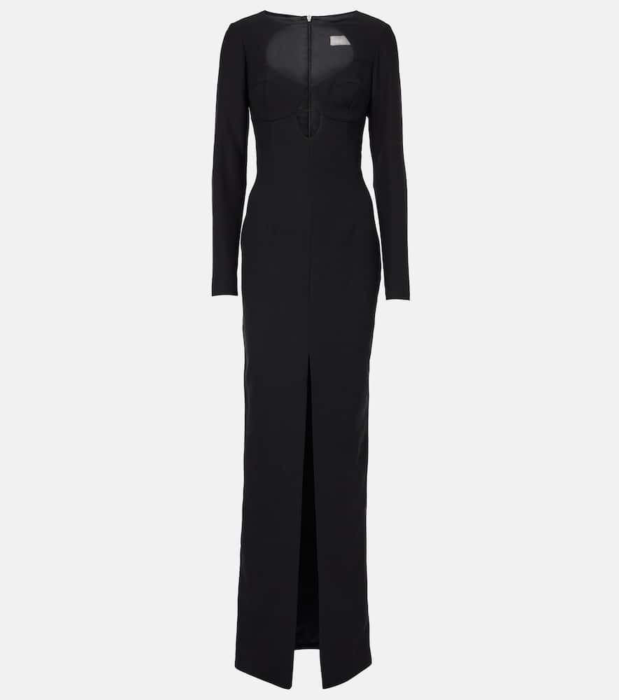 Cutout crêpe maxi dress