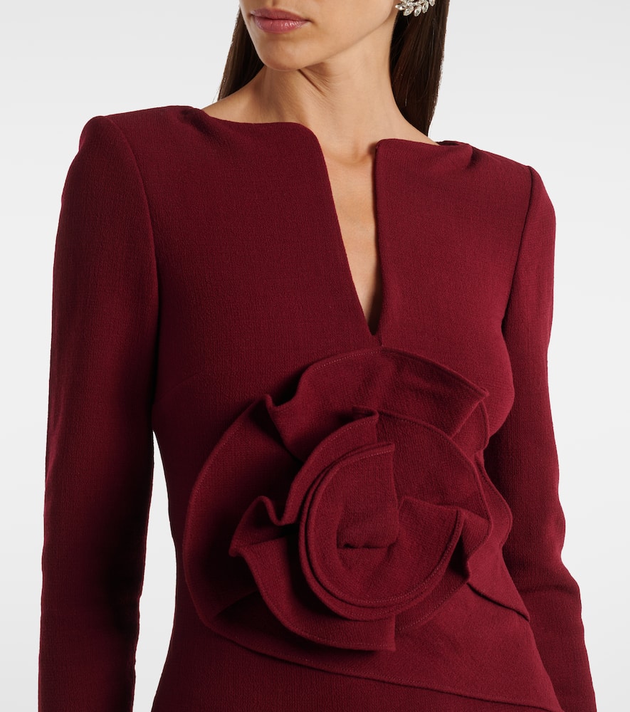 Roland Mouret Floral wool crêpe midi dress