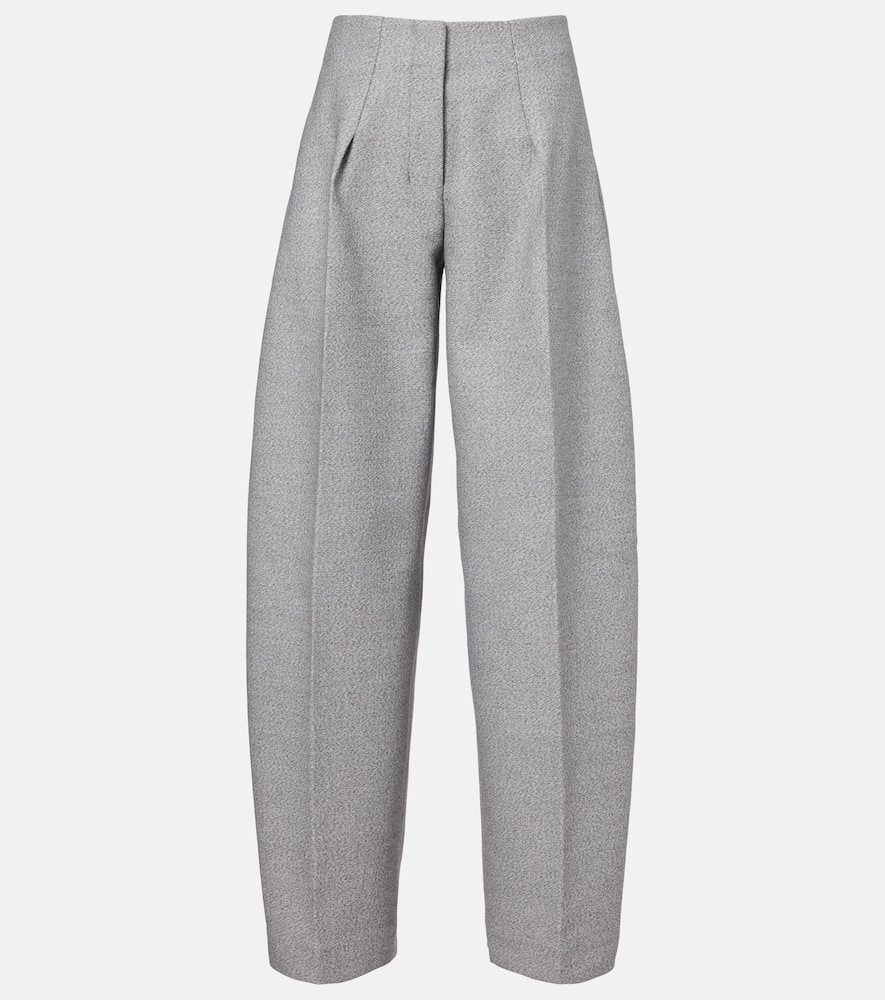 Curvo cotton and wool wide-leg pants