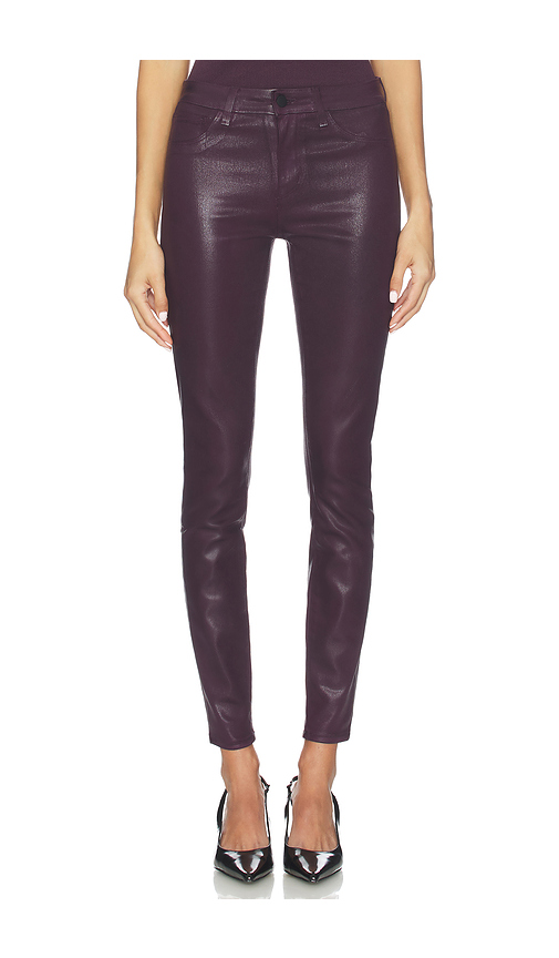 L'AGENCE Marguerite High Rise Skinny in Dark Malbec Coated. 30 also , 25, 26, 27