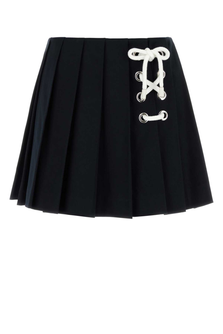 Midnight Blue Drill Mini Skirt