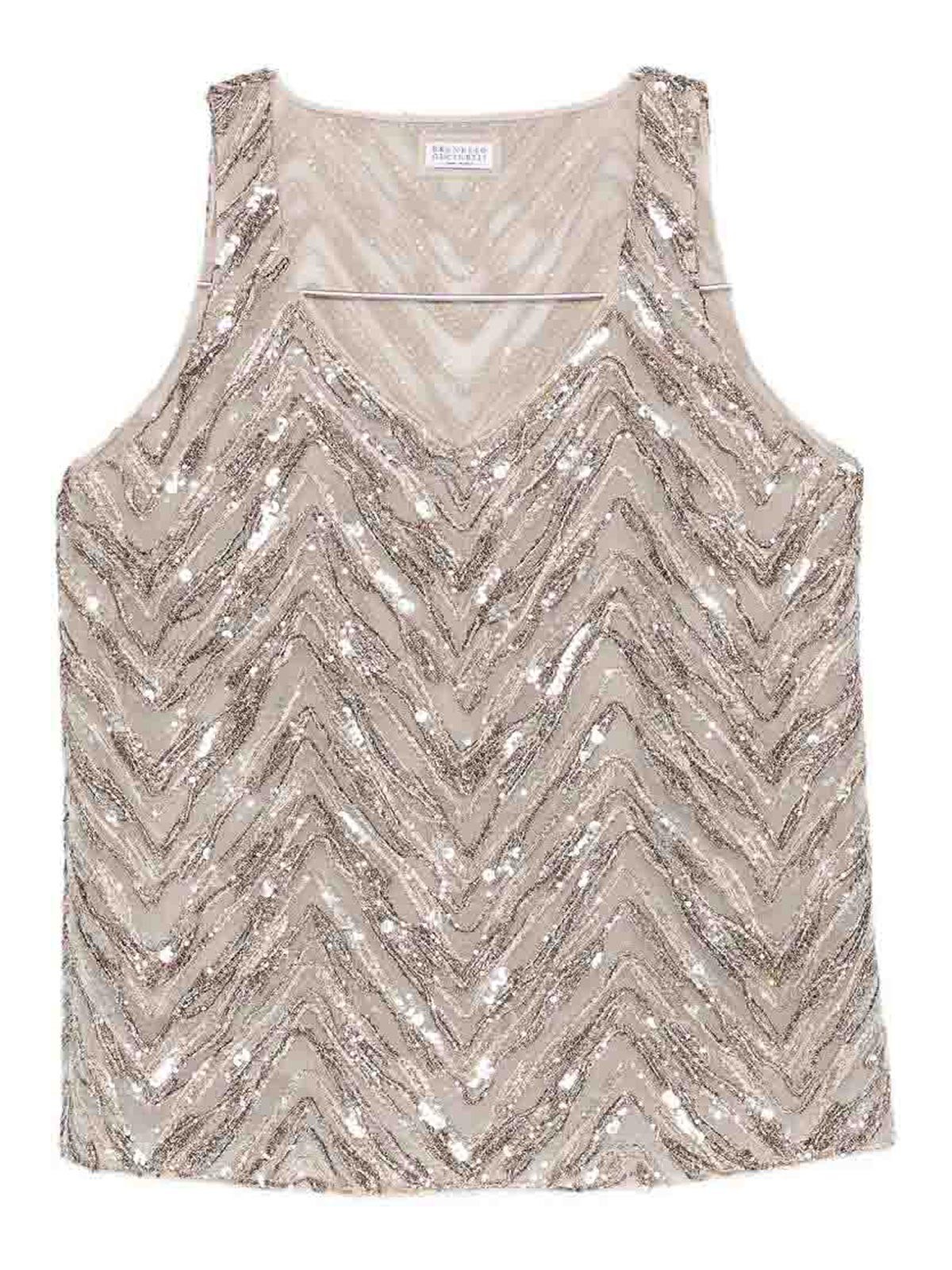 Sequin Chevron Top