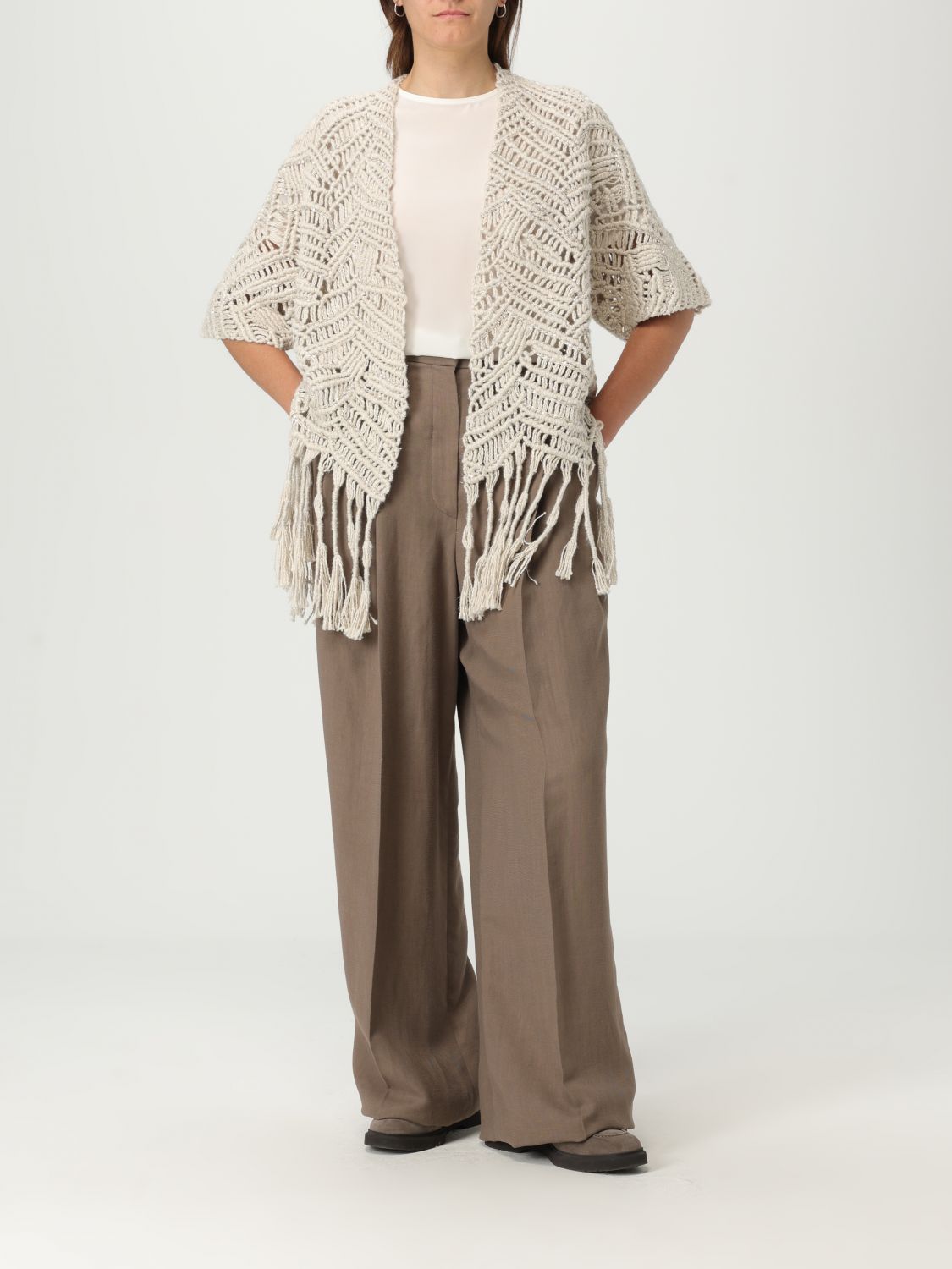 Cardigan BRUNELLO CUCINELLI Woman color Beige