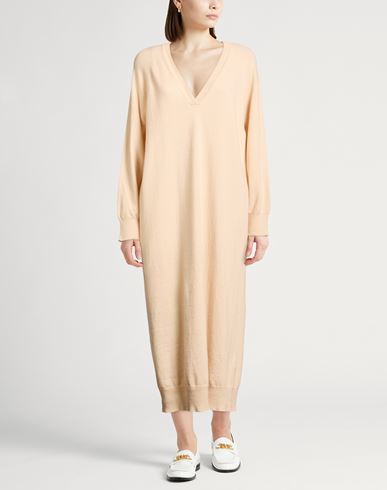 Woman Midi dress Beige Size S Virgin Wool, Cashmere
