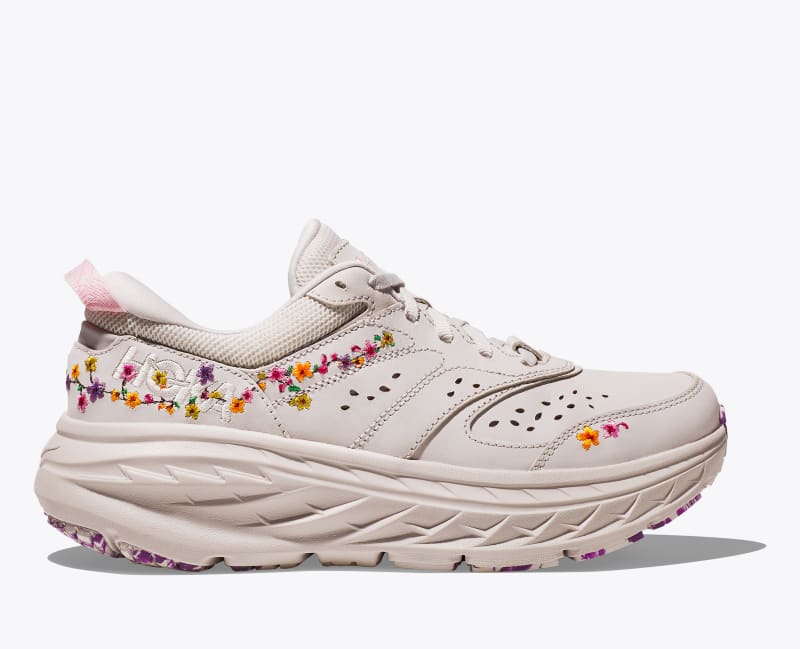 HOKA Vibrant Bloom Bondi L Shoes in Nimbus Cloud/Nimbus Cloud