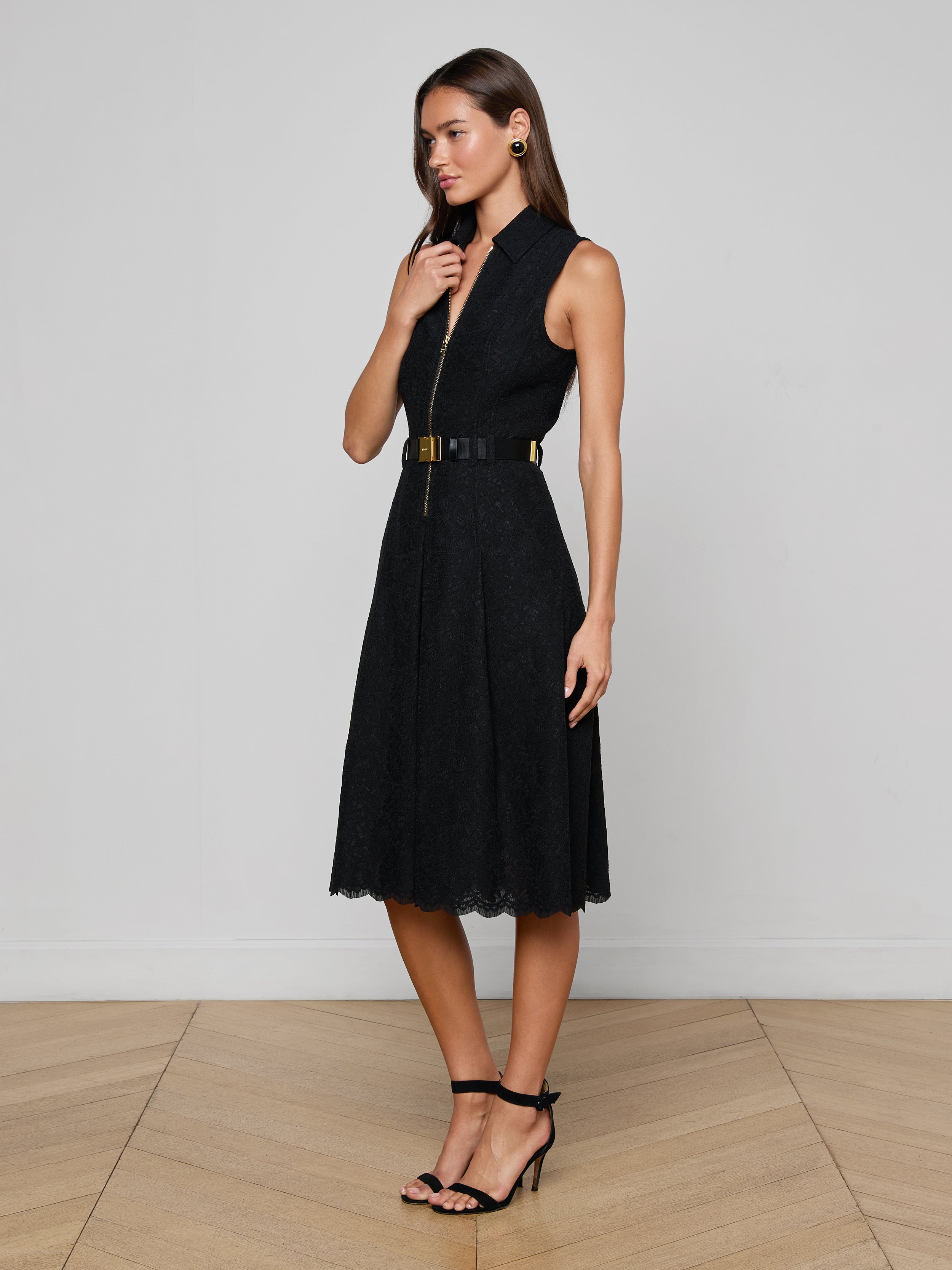 Kylo Lace Shirt Dress In Black