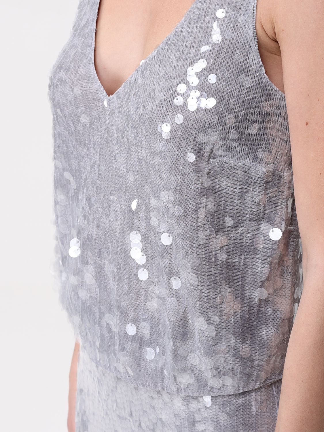 Dégradé-effect sequined top - Grey