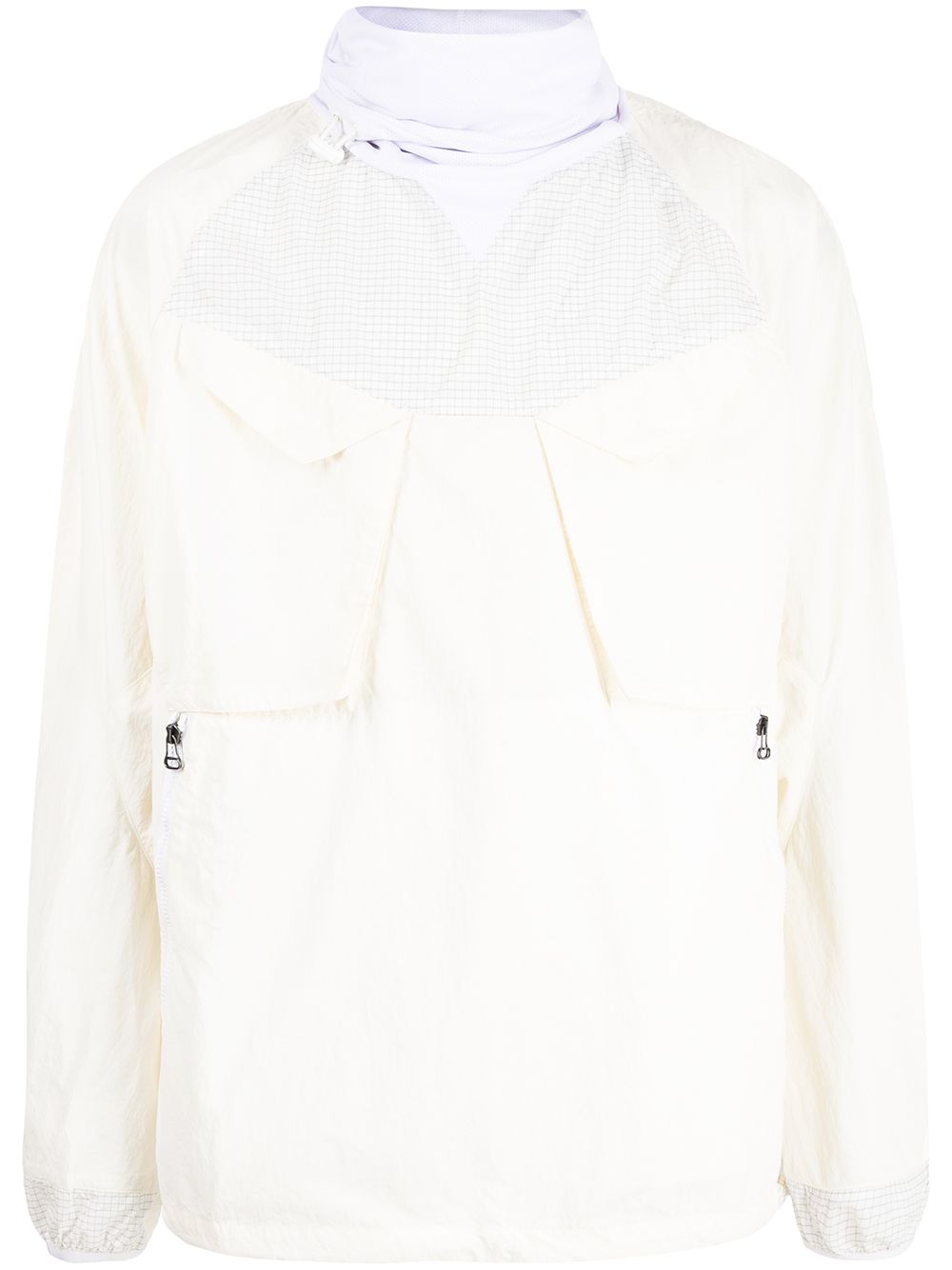 Pullover funnel-neck jacket - White