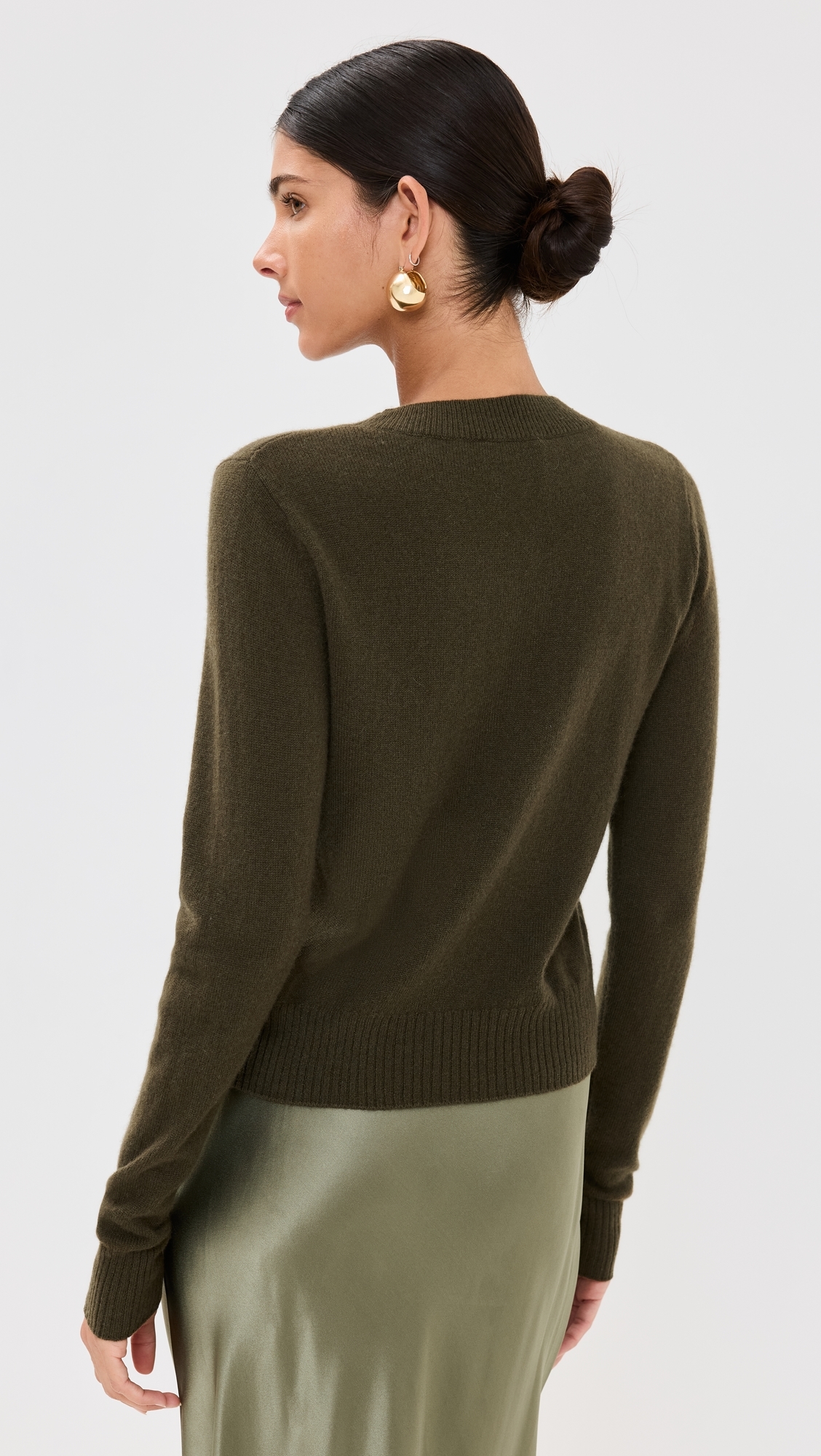 Dana Cashmere Crew Sweater Pine Tree