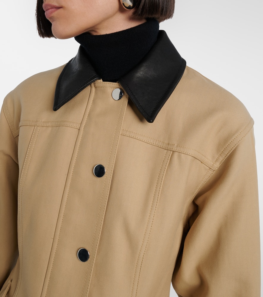 Talla leather-trimmed cotton blouson jacket