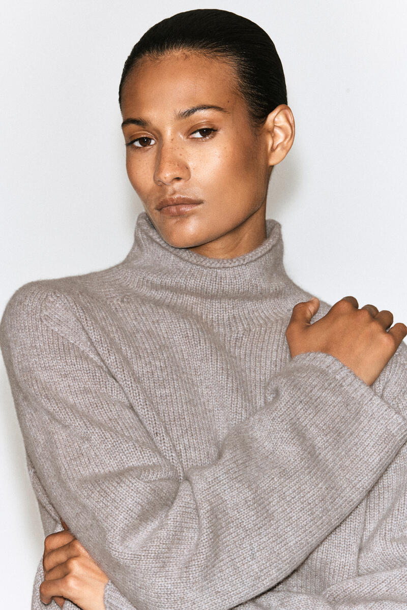 Cashmere Mock-Neck Sweater
