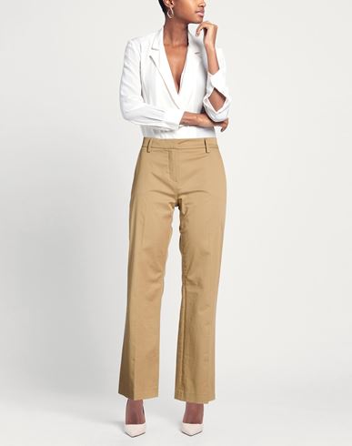 Woman Pants Camel Size 8 Cotton, Elastane