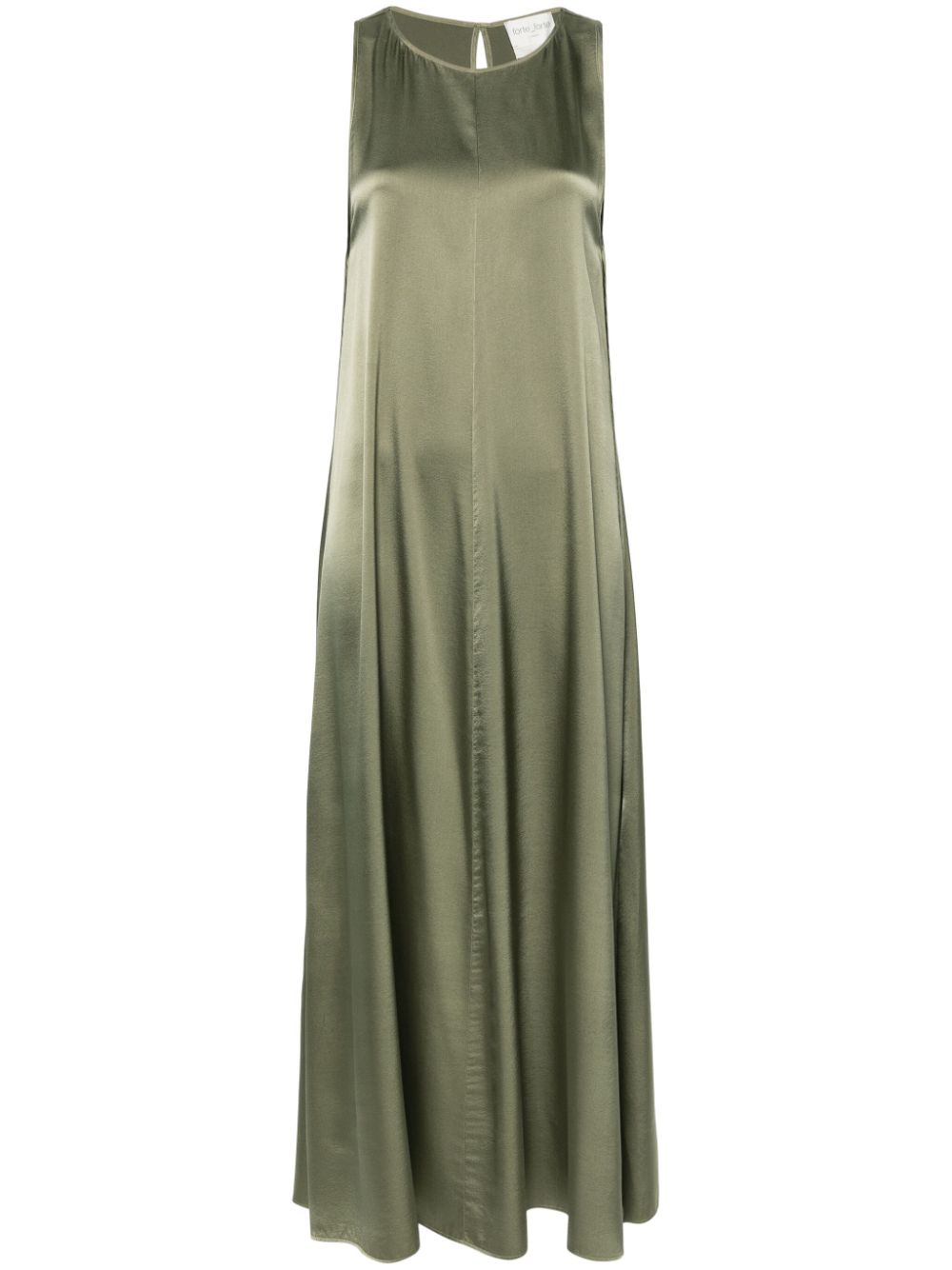Sleeveless satin maxi dress - Green