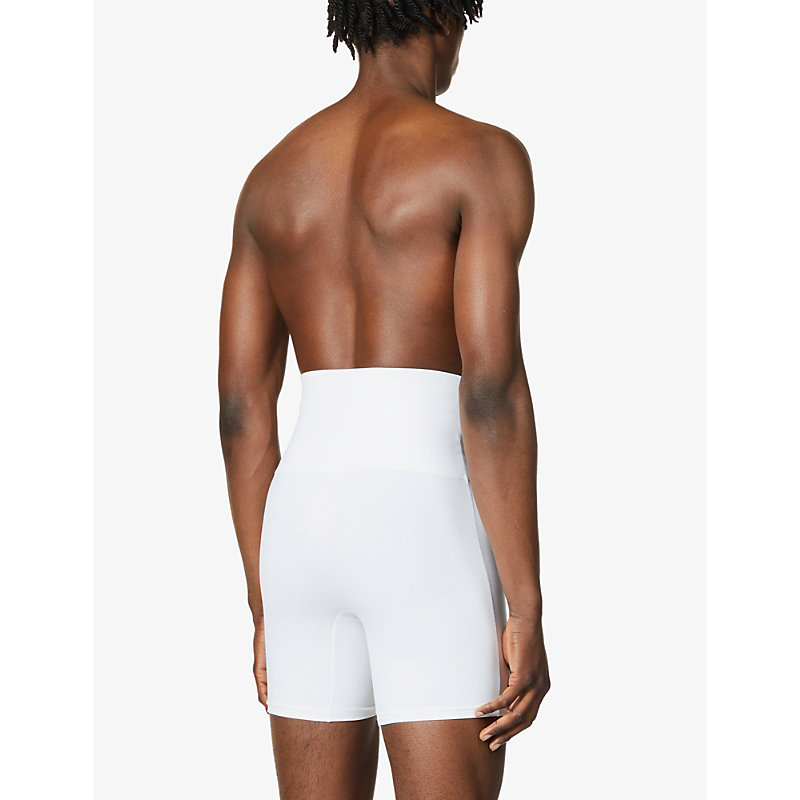 Mens White Ultra-Sculpt Shaping High-rise Slim-fit Stretch-cotton Boxers 