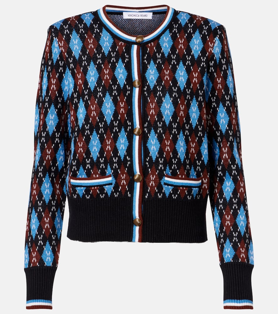 Sylvane argyle wool and cotton cardigan